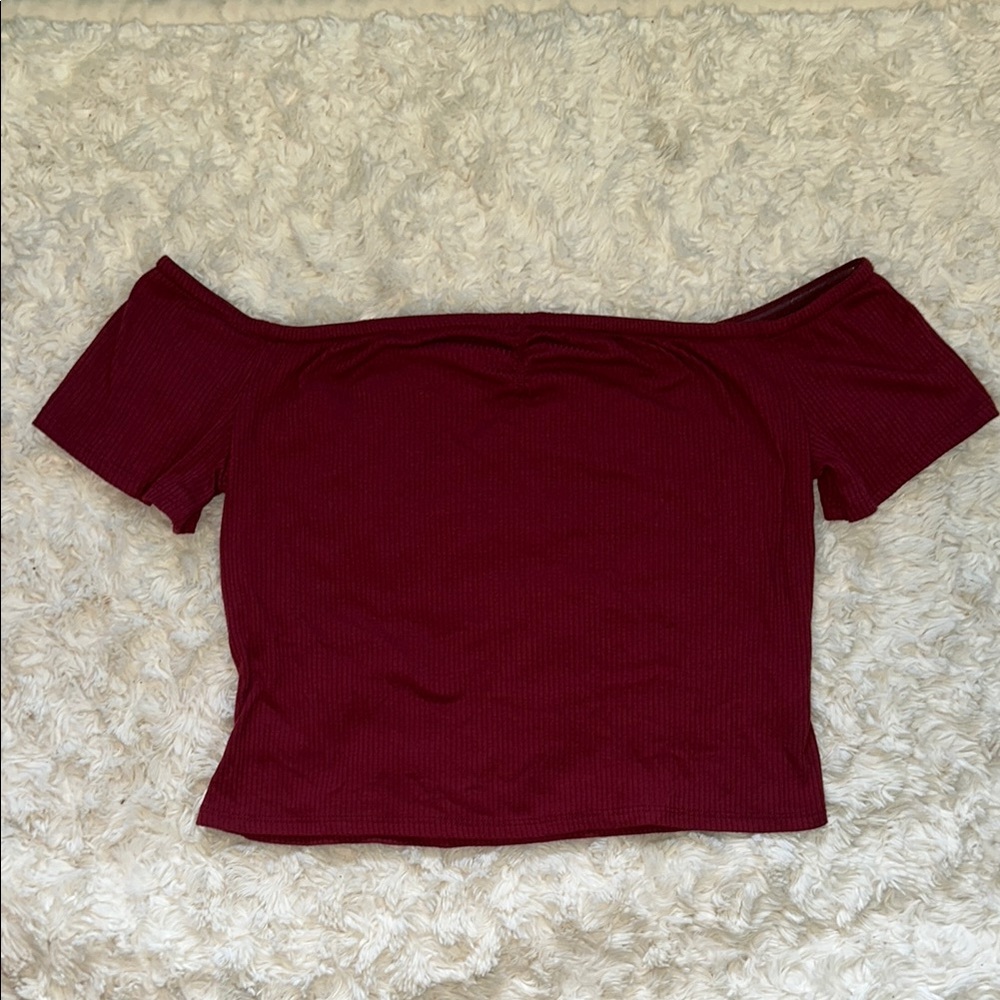 Burgundy Off-Shoulder Top